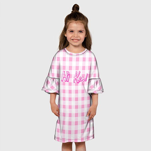 Детское платье Hi Ken - фраза и костюм Барби / 3D-принт – фото 3