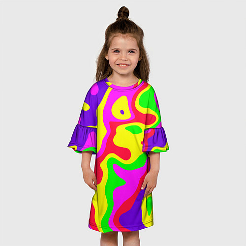 Детское платье Абстракция пять цветов / 3D-принт – фото 3