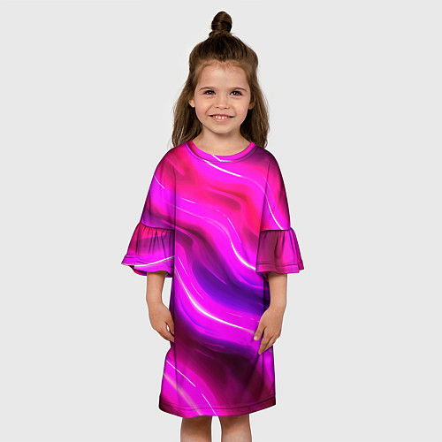 Детское платье Розовая объемная абстракция / 3D-принт – фото 3