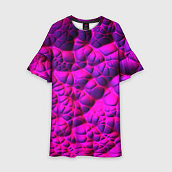 Платье клеш для девочки Объемная розовая текстура, цвет: 3D-принт