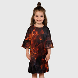 Платье клеш для девочки Огонь и искры, цвет: 3D-принт — фото 2