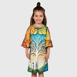 Платье клеш для девочки Семейное дерево - нейросеть, цвет: 3D-принт — фото 2