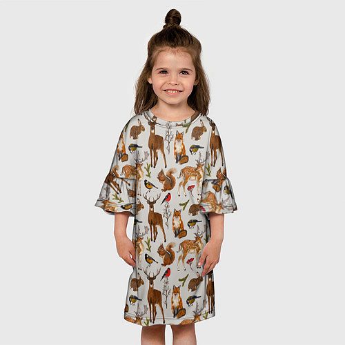 Детское платье Лесные животные / 3D-принт – фото 3