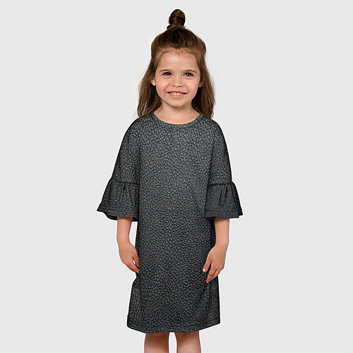 Детское платье Кожаная чёрная текстура / 3D-принт – фото 3