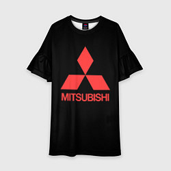 Платье клеш для девочки Mitsubishi sportcar, цвет: 3D-принт