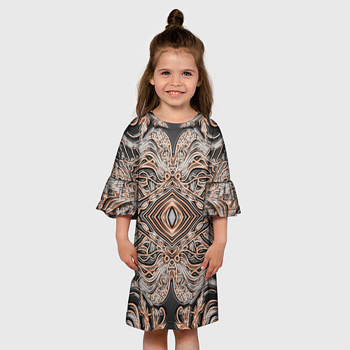 Детское платье Выпуклая мандала на тиснённой коже / 3D-принт – фото 3