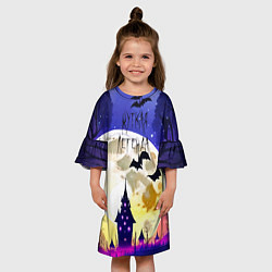 Платье клеш для девочки Легенда о заброшенном доме, цвет: 3D-принт — фото 2