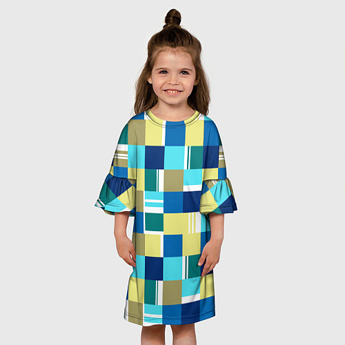 Детское платье Ретро квадраты / 3D-принт – фото 3