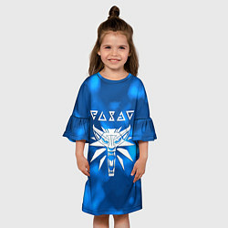 Платье клеш для девочки Геральт из ривии лого охотника, цвет: 3D-принт — фото 2