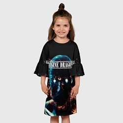 Платье клеш для девочки Imagine Dragons рок группа, цвет: 3D-принт — фото 2