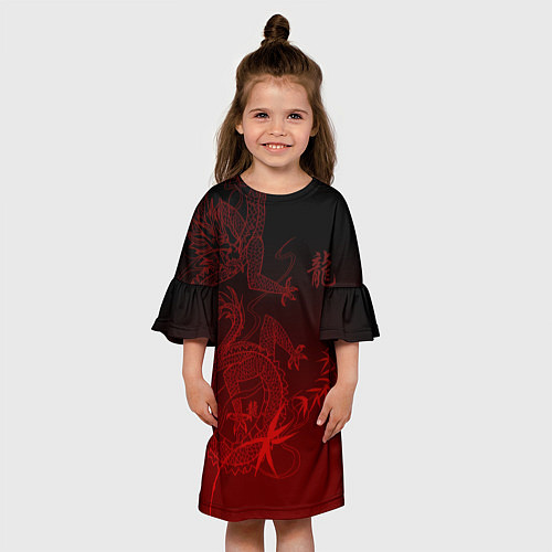 Детское платье Дракон в градиенте / 3D-принт – фото 3