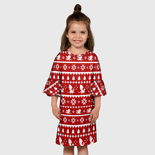 Детское платье Dragon year pattern / 3D-принт – фото 3