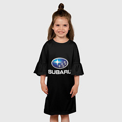 Платье клеш для девочки Subaru sport auto car, цвет: 3D-принт — фото 2