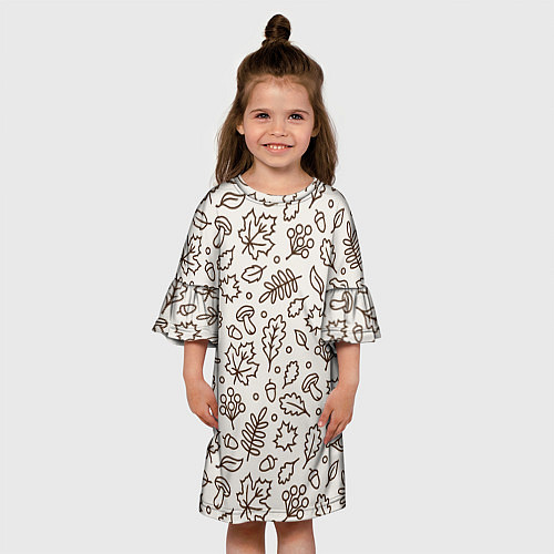 Детское платье Осень - бежевый 2 / 3D-принт – фото 3
