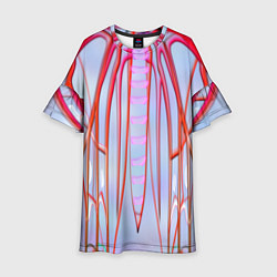 Платье клеш для девочки Розовые прожилки, цвет: 3D-принт