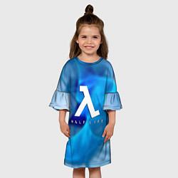 Платье клеш для девочки Half life blue storm, цвет: 3D-принт — фото 2