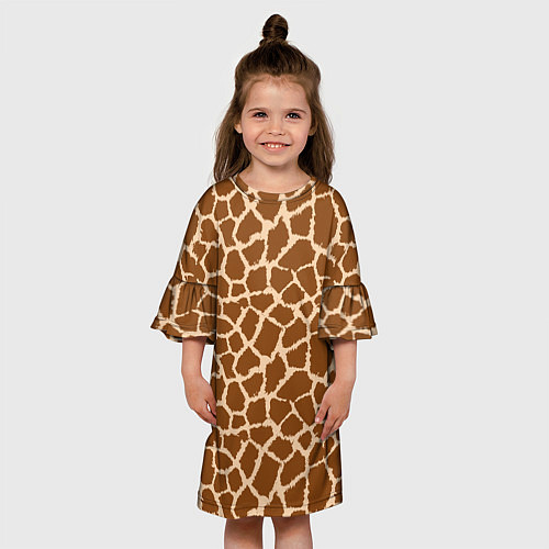 Детское платье Кожа жирафа - giraffe / 3D-принт – фото 3