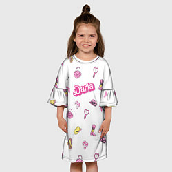Платье клеш для девочки Дарья - в стиле барби: аксессуары паттерн, цвет: 3D-принт — фото 2