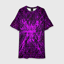 Платье клеш для девочки Фиолетовая глитч инфекция, цвет: 3D-принт