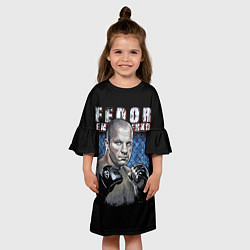 Платье клеш для девочки Фёдор Емельяненко - последний император, цвет: 3D-принт — фото 2