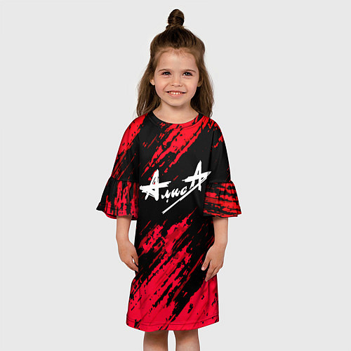 Детское платье Алиса рок группа краски штрихи / 3D-принт – фото 3