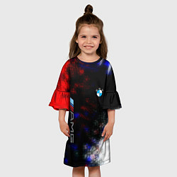 Платье клеш для девочки Bmw true colors, цвет: 3D-принт — фото 2
