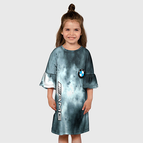 Детское платье Bmw смок текстура / 3D-принт – фото 3