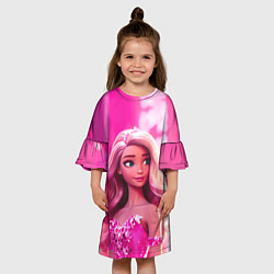 Платье клеш для девочки Барби кукла в вечернем платье от нейросети, цвет: 3D-принт — фото 2