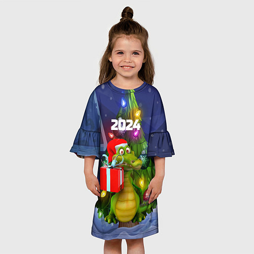 Детское платье Дракон с подарком у елки / 3D-принт – фото 3