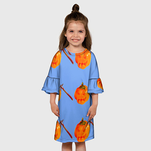 Детское платье Тыква с топором-Хэллоуин / 3D-принт – фото 3