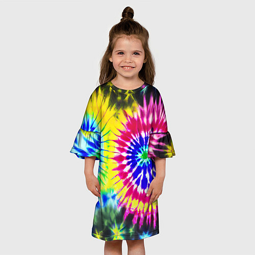 Детское платье Colorful floral composition - tie-dye / 3D-принт – фото 3