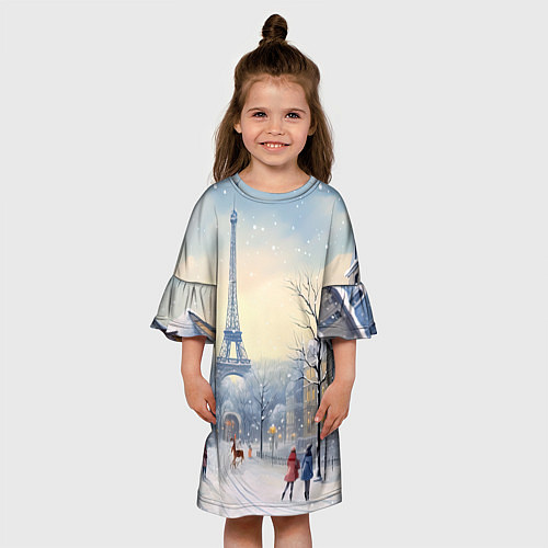 Детское платье Новогодний Париж / 3D-принт – фото 3