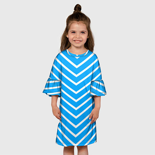 Детское платье Бело-голубой полосы стрелки / 3D-принт – фото 3