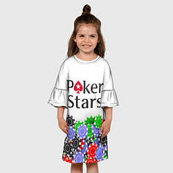 Платье клеш для девочки Poker - игра для удачливых, цвет: 3D-принт — фото 2