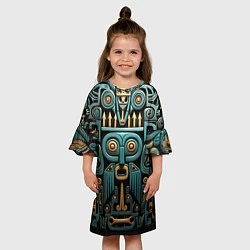 Платье клеш для девочки Рисунок в египетском стиле, цвет: 3D-принт — фото 2