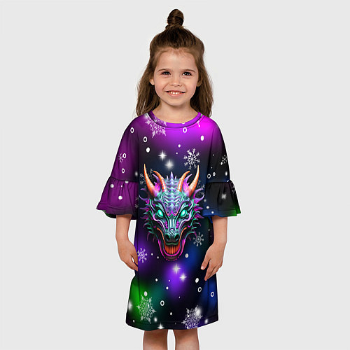 Детское платье Неновый дракон / 3D-принт – фото 3