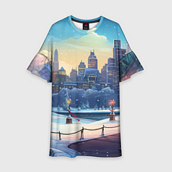 Детское платье Зимний большой город