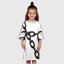 Платье клеш для девочки Цепью скованы, цвет: 3D-принт — фото 2