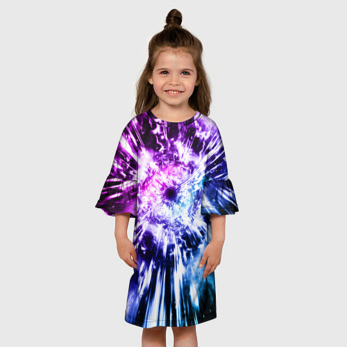 Детское платье Неоновый взрыв / 3D-принт – фото 3