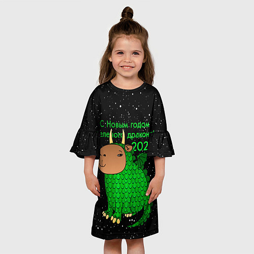 Детское платье Капибара дракон / 3D-принт – фото 3