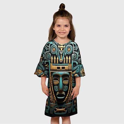 Детское платье Орнамент с маской в египетском стиле / 3D-принт – фото 3