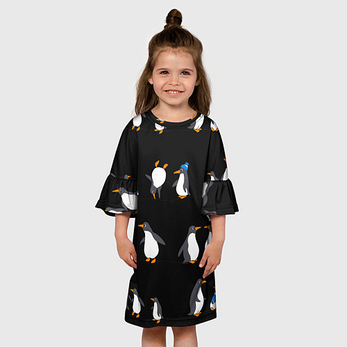 Детское платье Веселая семья пингвинов / 3D-принт – фото 3