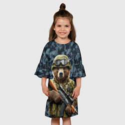 Платье клеш для девочки Снайпер русский медведь, цвет: 3D-принт — фото 2