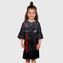 Платье клеш для девочки Honda черные плиты с эффектом свечения, цвет: 3D-принт — фото 2