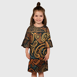 Платье клеш для девочки Узор в викингском стиле, цвет: 3D-принт — фото 2