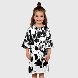 Платье клеш для девочки Морда льва - абстракция, цвет: 3D-принт — фото 2