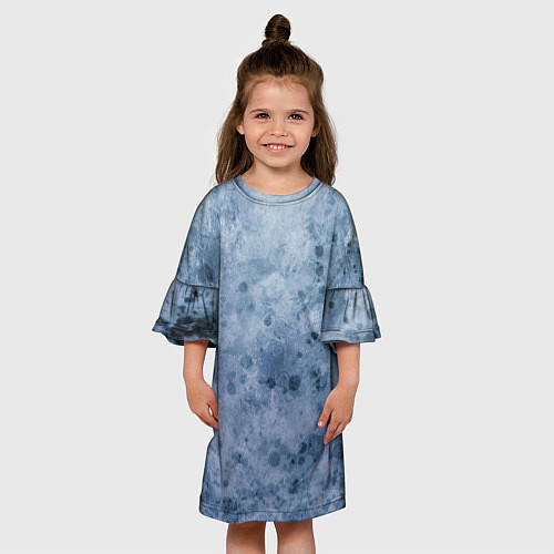 Детское платье Абстракция - сине-серая грусть / 3D-принт – фото 3
