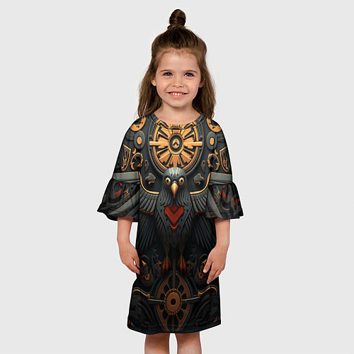 Детское платье Ворон в славянском стиле / 3D-принт – фото 3