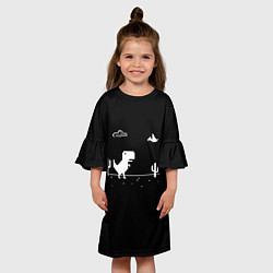 Платье клеш для девочки Динозавр гугл хром Dino, цвет: 3D-принт — фото 2