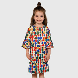 Платье клеш для девочки Цветные зёрна, цвет: 3D-принт — фото 2